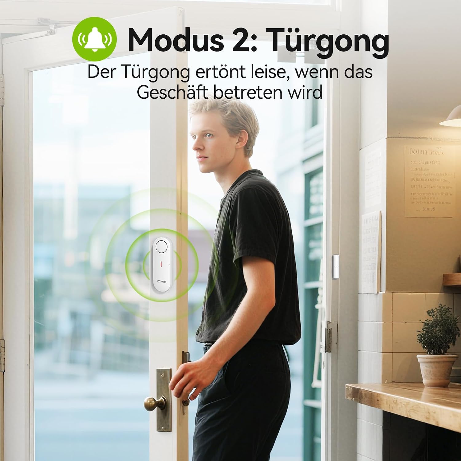 VOXON Türalarm, Fensteralarm Einbruchschutz, 2-in-1 Alarm/Türgong, 3-stufiger Lautstärkeregler, Alarmanlage Tür- und Fenstersensoren mit Sirene für Pool, Haus, Geschäft, Garage, Wohnung (2Pcs) – Bild 3