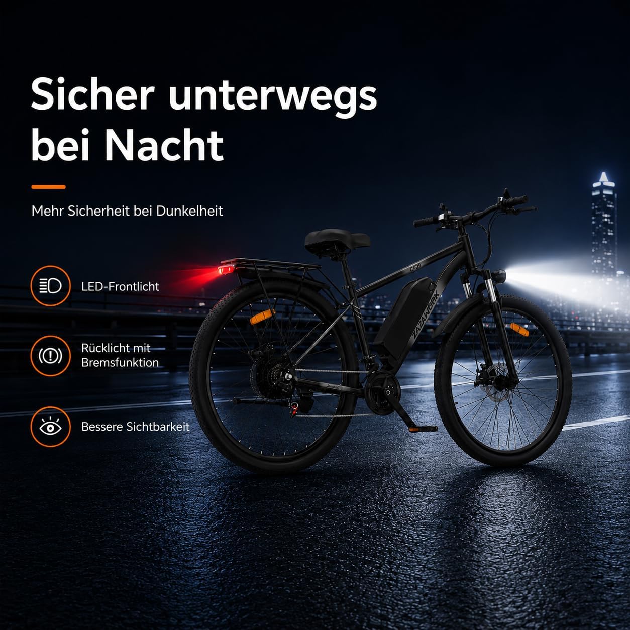 E-Bike Mountainbike CF29, Weißgrün 48V15AH Akku – Bild 8