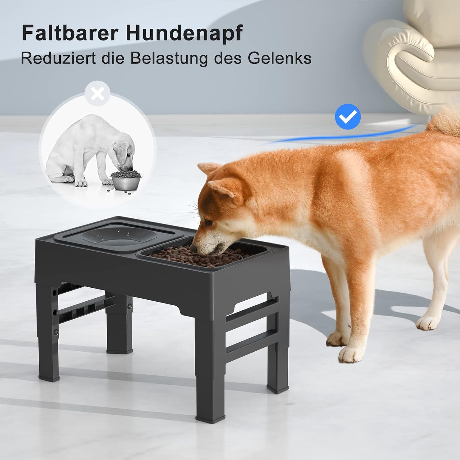 ELS PET Erhöhter 2-in-1 Hundenapf: Auslaufsicher & Langsamfutter, 4-stufig – Bild 3