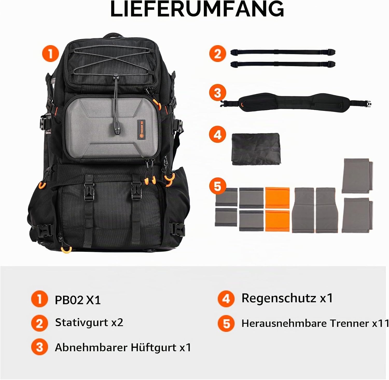 TARION Großer Kamerarucksack 30L Professioneller DSLR Kamera Rucksack PB-02 – Bild 8