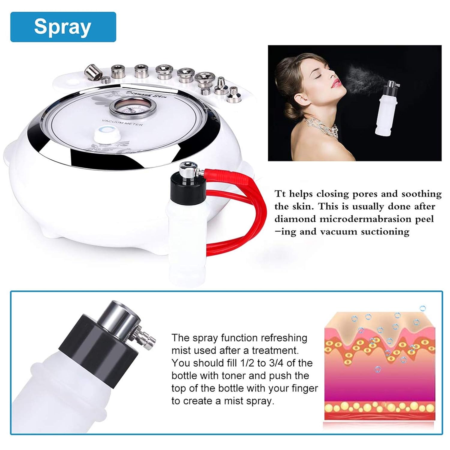 Diamant Mikrodermabrasion Dermabrasion Maschine, 3 in 1 Professionelle – Bild 5