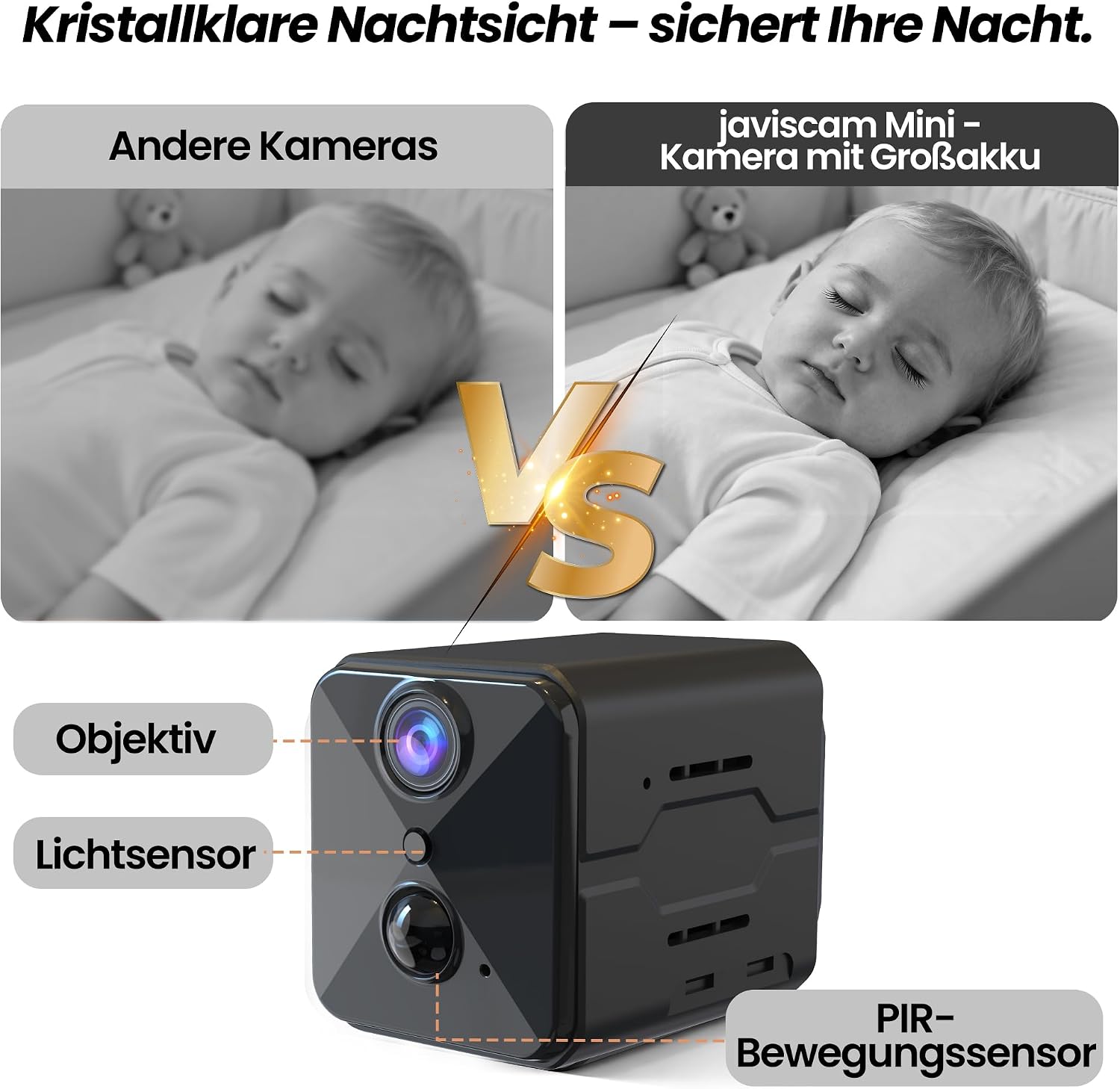 Erste 4K Mini Kamera Komplett neu Aufgewertet Überwachungskamera Innen Akku – Bild 3