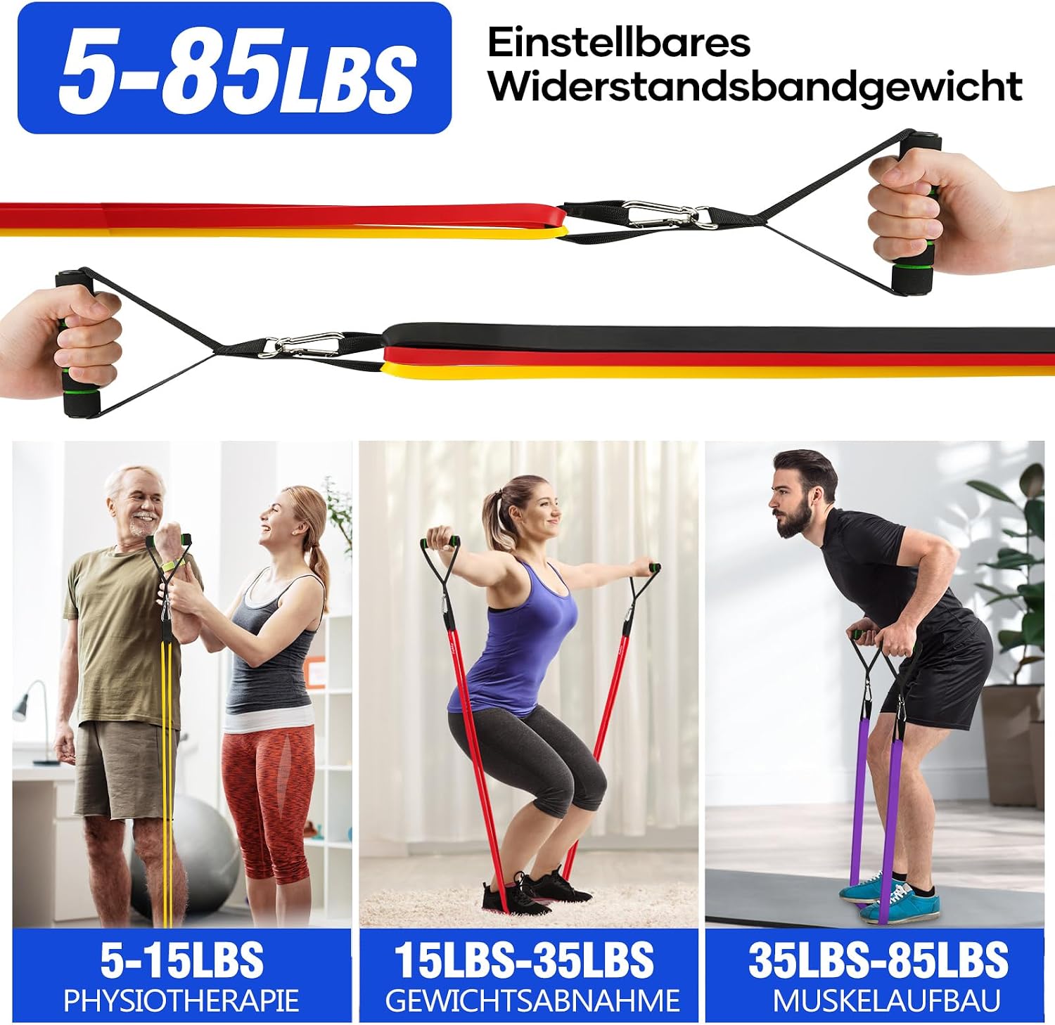 Fokky Fitnessbänder Resistance Bands Set mit 4 Stufen – Bild 3