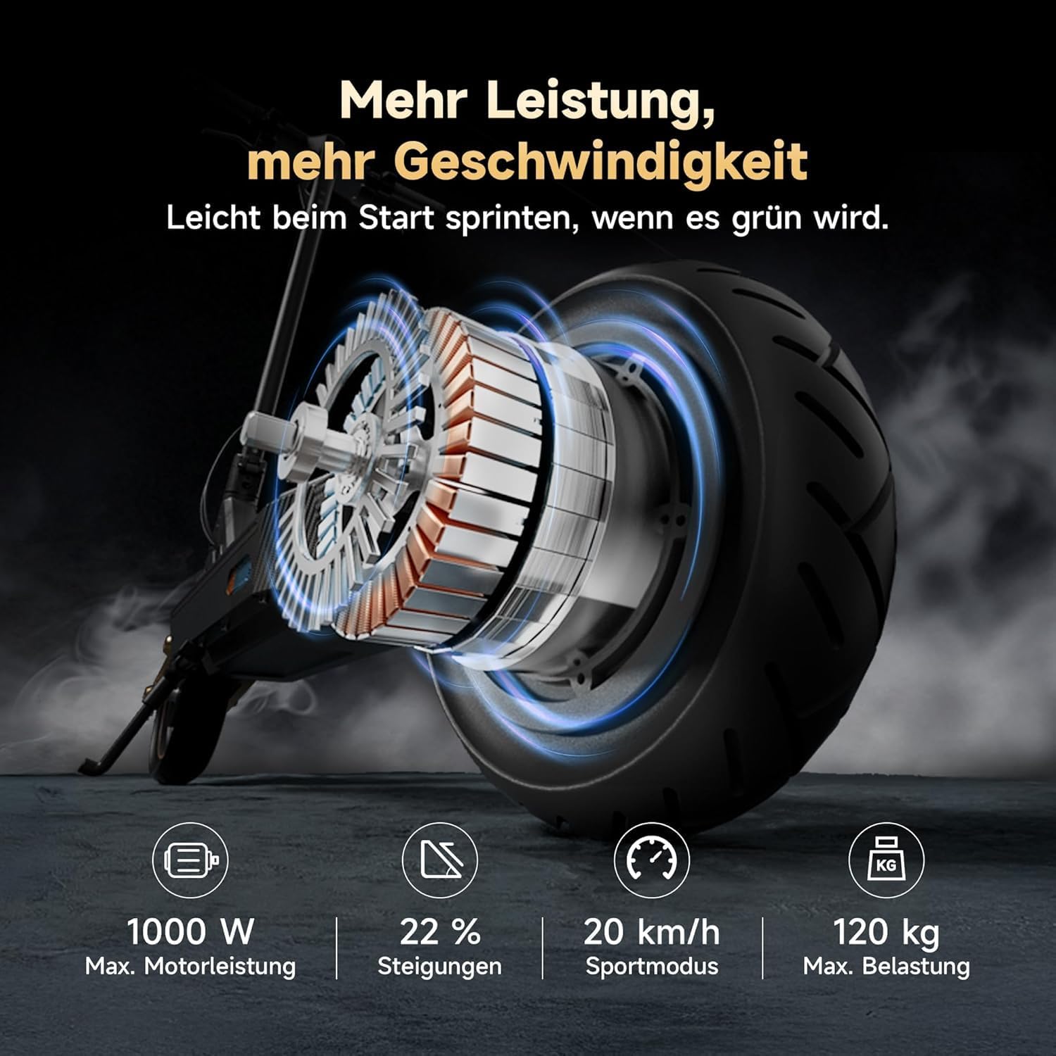 NAVEE ST3,GT3,ST5,GT5,UT5,XT5,N65I,K100 Serie E-Scooter 16 km-110 km Reichweite,Steigungen 18%-28% – Bild 9