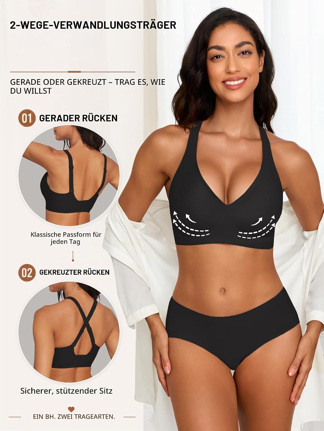 BH Damen Ohne Bügel Push Up BH Nahtloses Bustier Damen BH Seamless Bralette – Bild 4