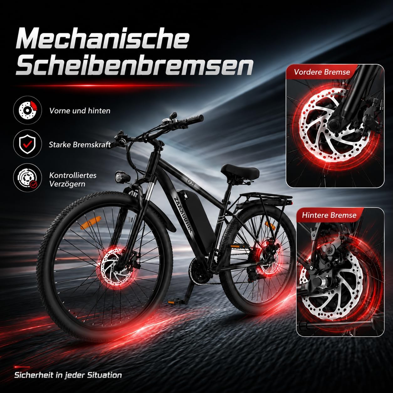 E-Bike Mountainbike CF29, Weißgrün 48V15AH Akku – Bild 6