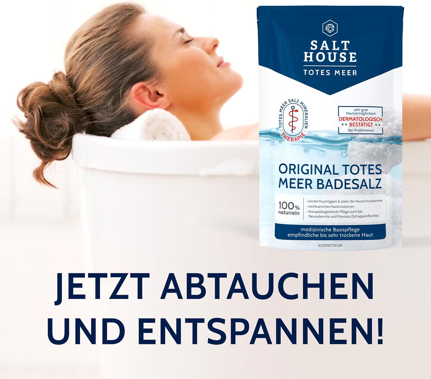 SALTHOUSE Original Totes Meer Badesalz - 100% naturreiner Badezusatz - 500g – Bild 3