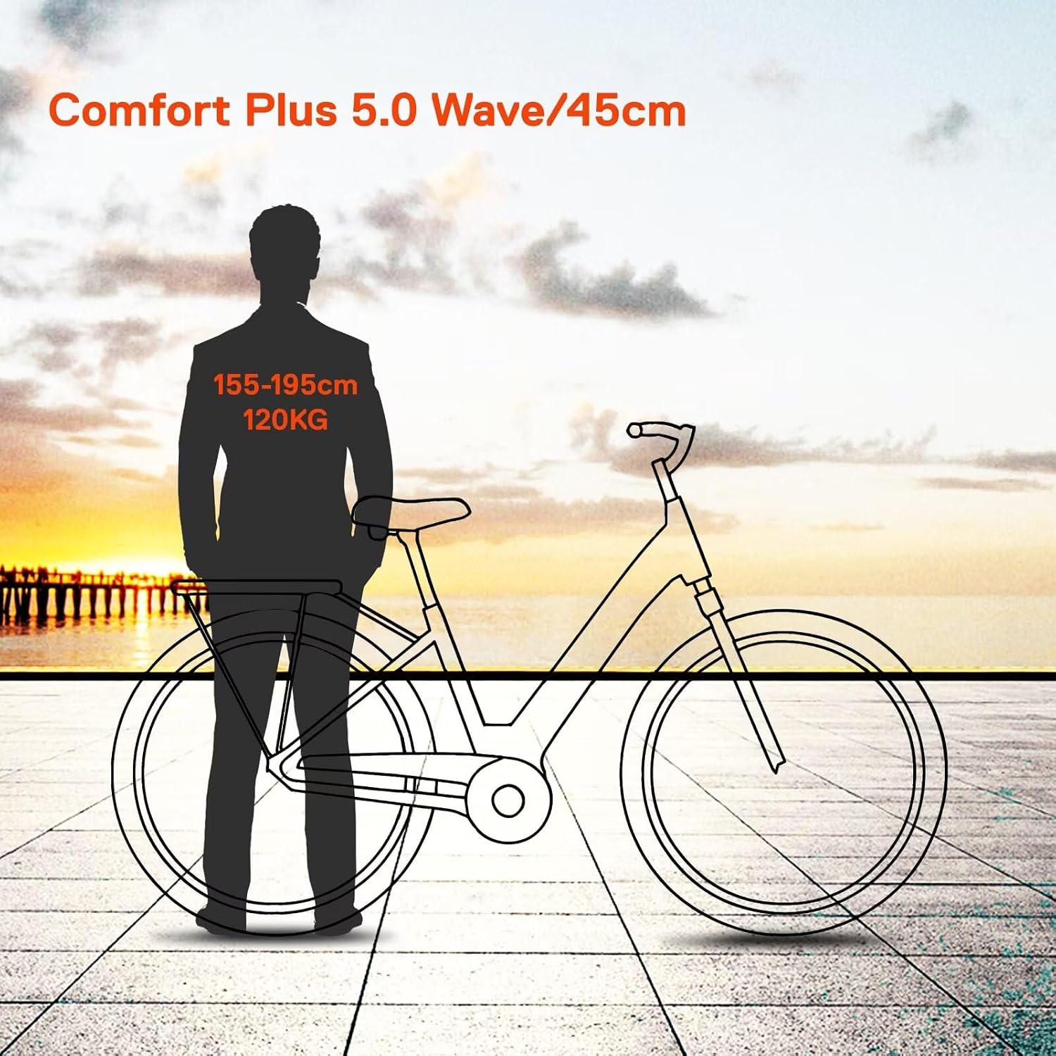 SAXONETTE E Bike mit Rücktrittbremse und nabenschaltung, Ebike Damen 28 Zoll mit 36V 13Ah BMS Akku, 7 Gang Elektro Fahrrad Erwachsene mit Federgabel, Pedelec mit Gepäckträger für Damen und Herren – Bild 6