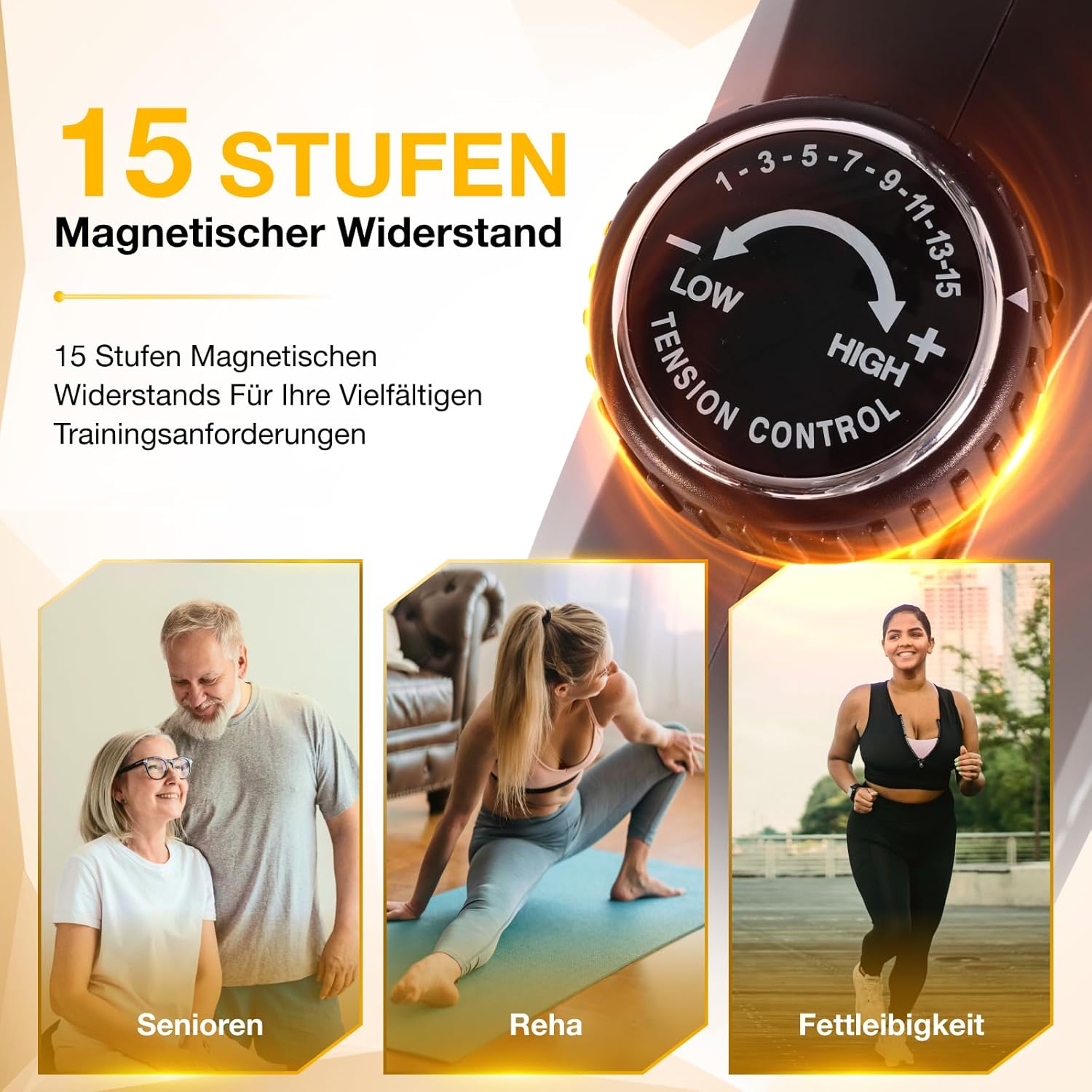 Wenoker Ergometer Liege 15 Widerstandsstufen für Senioren – Bild 2