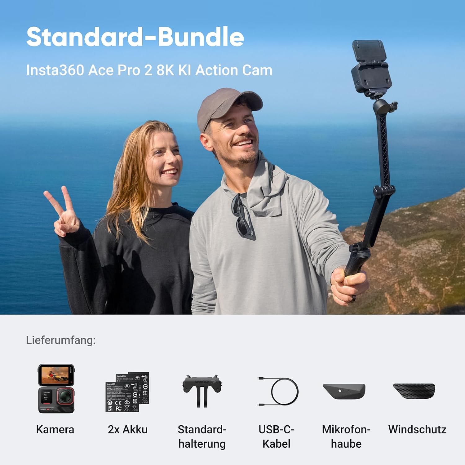 Insta360 Ace Pro 2 Doppel-Akku - 8K Action-Cam mit Leica Objektiv – Bild 2