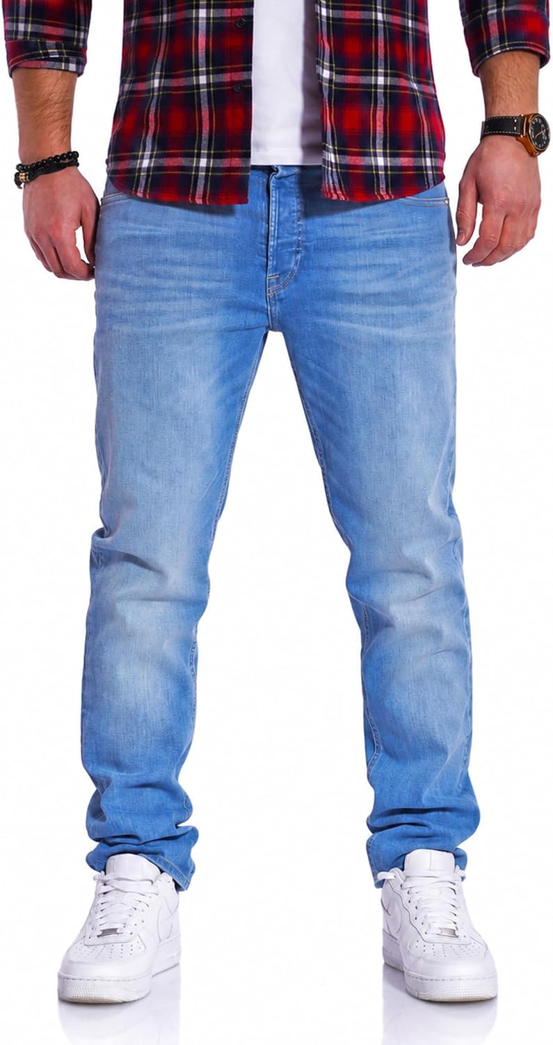 JACK & JONES Herren Jeans Clark ARIS Regular Fit Straight Leg Denim Herrenhose – Bild 3