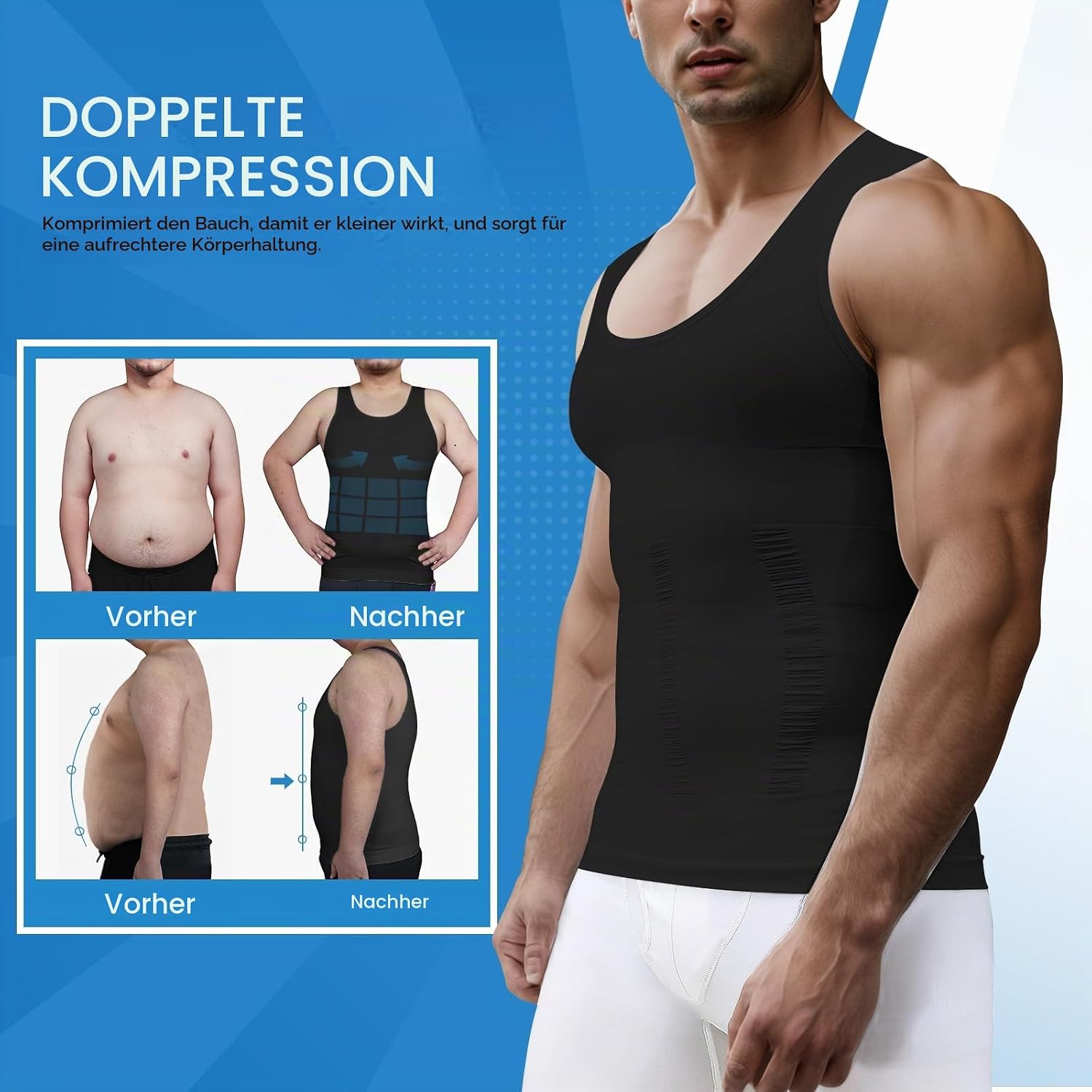 MEETWEE Tank Top Herren, Sportshirt Ärmellos Achselshirts Muskelshirt Unterhemd Funktionsshirt Tankshirt für Training Fitness Bodybuilding – Bild 3