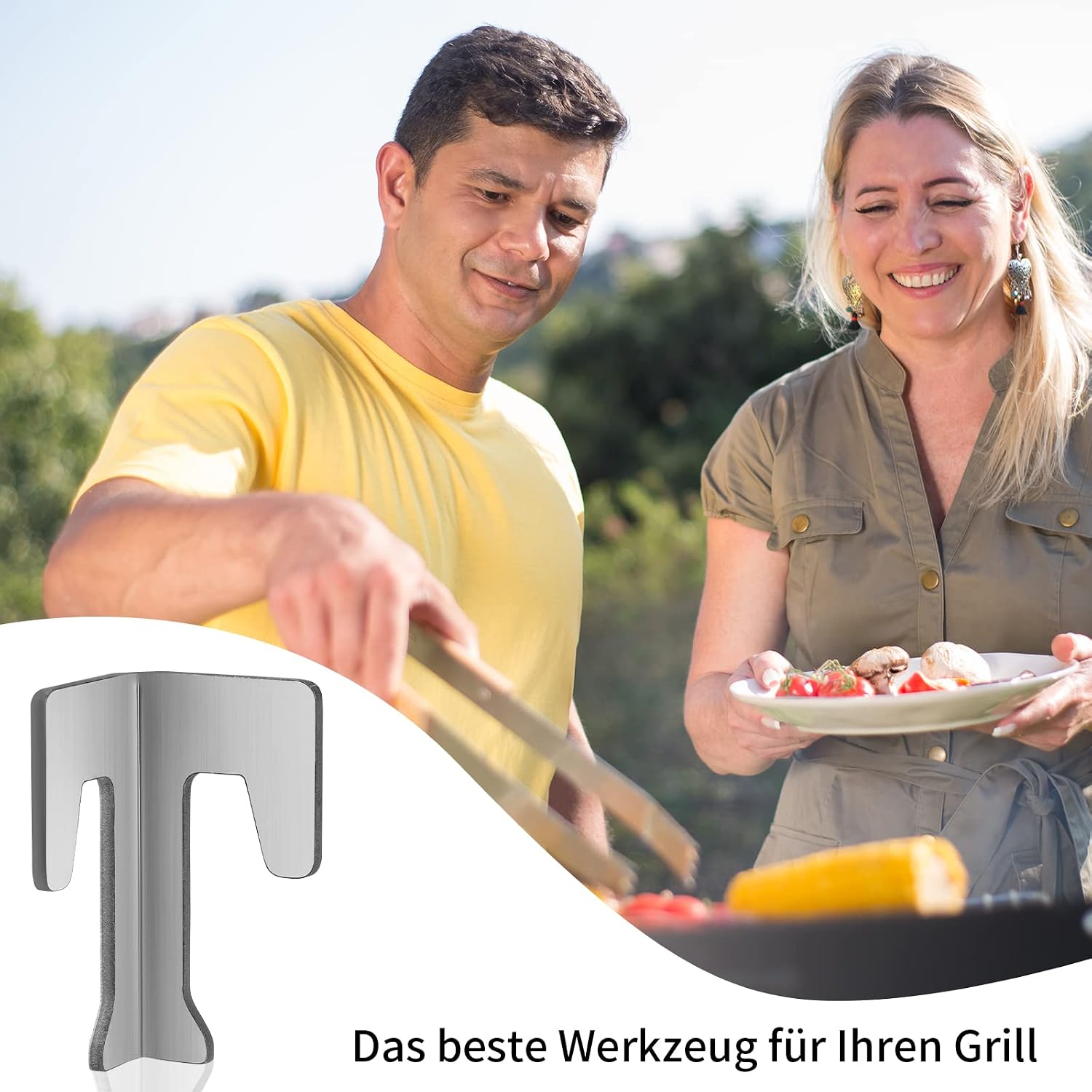 4er Set Universal Feuerplatten Abstandshalter Edelstahl Kugelgrill BBQ Disc – Bild 4