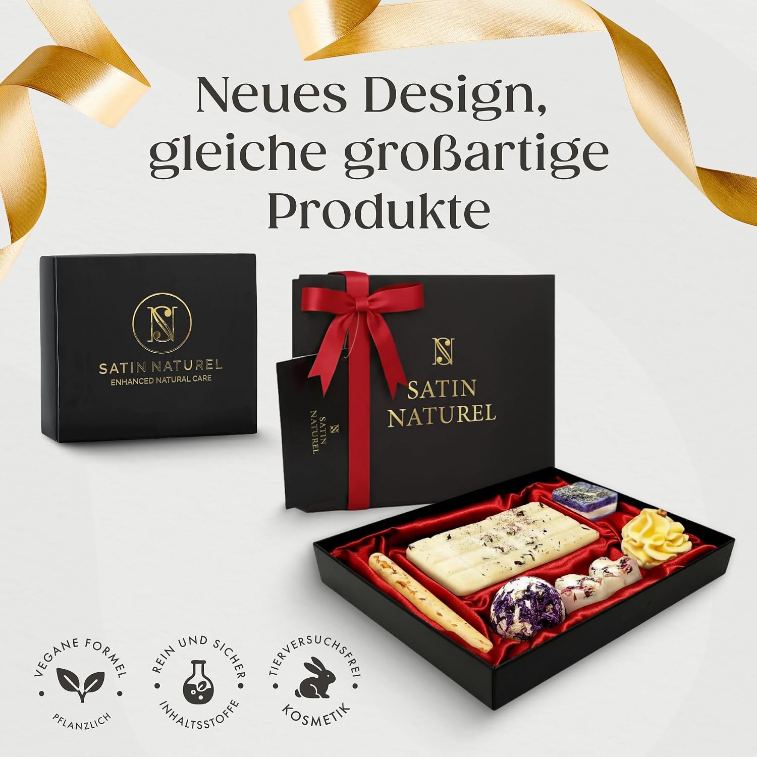 Satin Naturel 7 Luxuriöse Bio Badebomben, Wellness Geschenkset – Bild 9