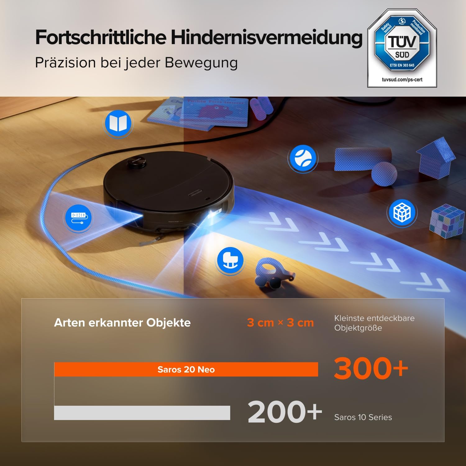 roborock Saros 20 Neo Saugroboter mit Wischfunktion, 36.000 Pa Saugkraft – Bild 8