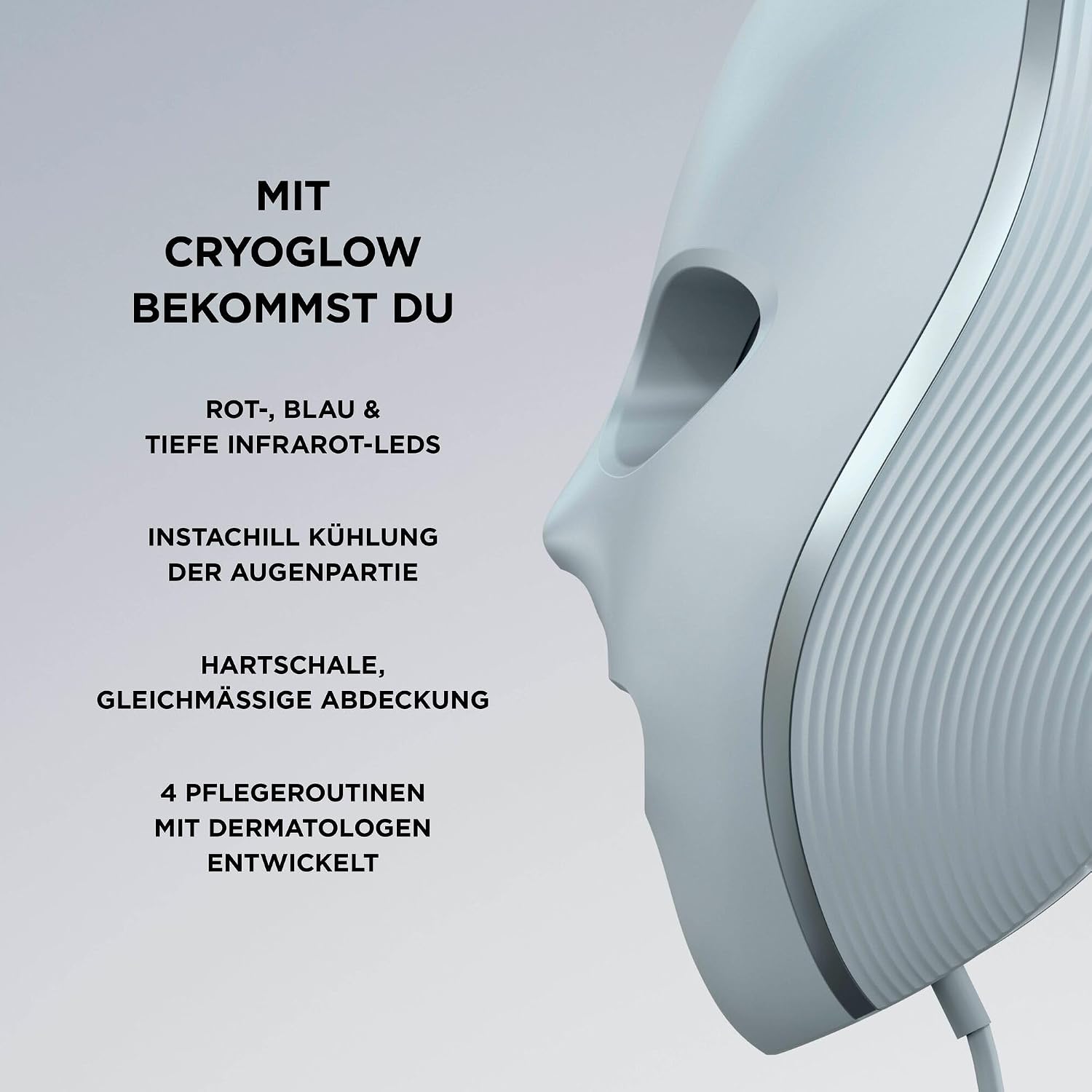 Shark CryoGlow LED-Gesichtsmaske, Augenpartie-Kühlung, Kühles Lila – Bild 7