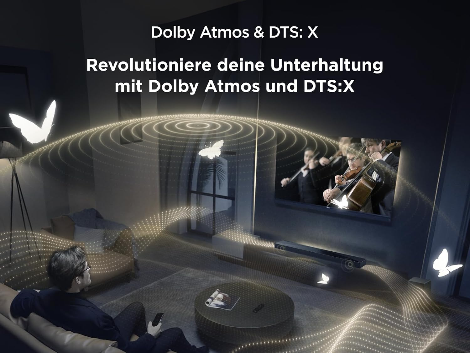 TCL Q65H Soundbar 5.1 Kanal, 580W Heimkino-Lautsprecher mit Cinema Surround, Dolby Atmos, DTS:X, Sound Expansion, Bluetooth 5.3, HDMI eARC, USB, Optisch, Wandmontage möglich, Eine Fernbedienung – Bild 8