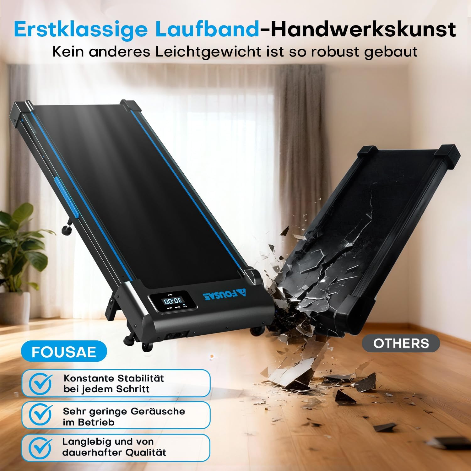 Walking Pad, 12 HIIT Programes Laufband für Zuhause mit 9% Steigung – Bild 3