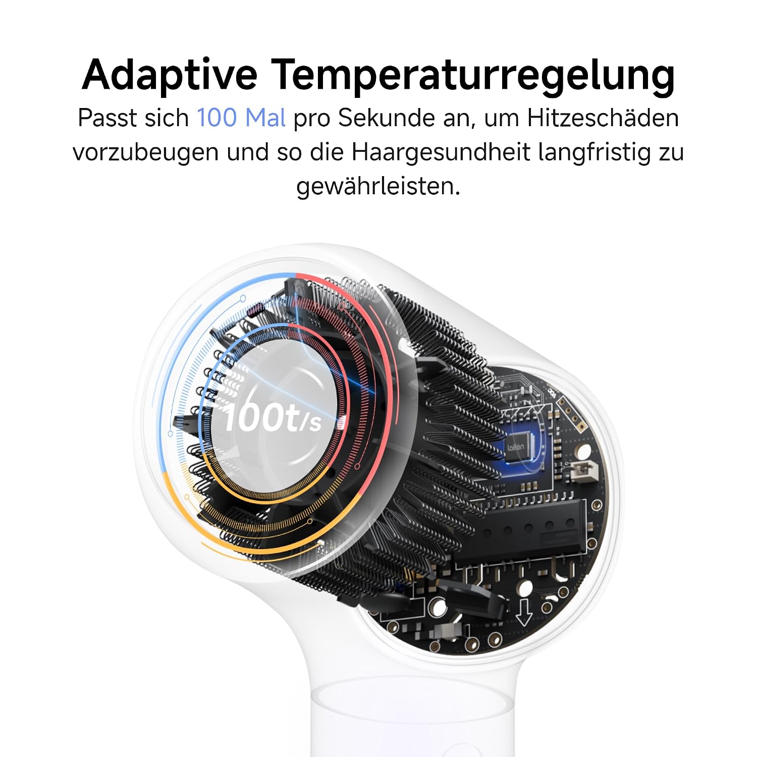 Laifen Neo Haartrockner, 22 m/s Luftstrom, 390 g leicht, Pastell-Violett – Bild 7