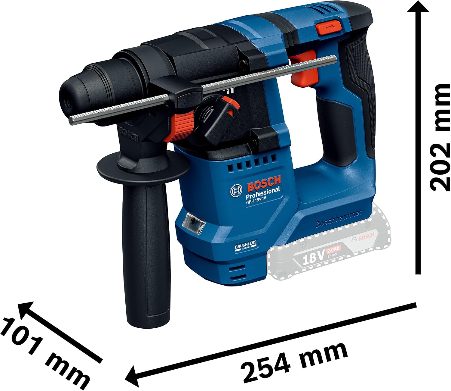 Bosch PRO Akku-Bohrhammer mit SDS plus GBH 18V-18 – Bild 5