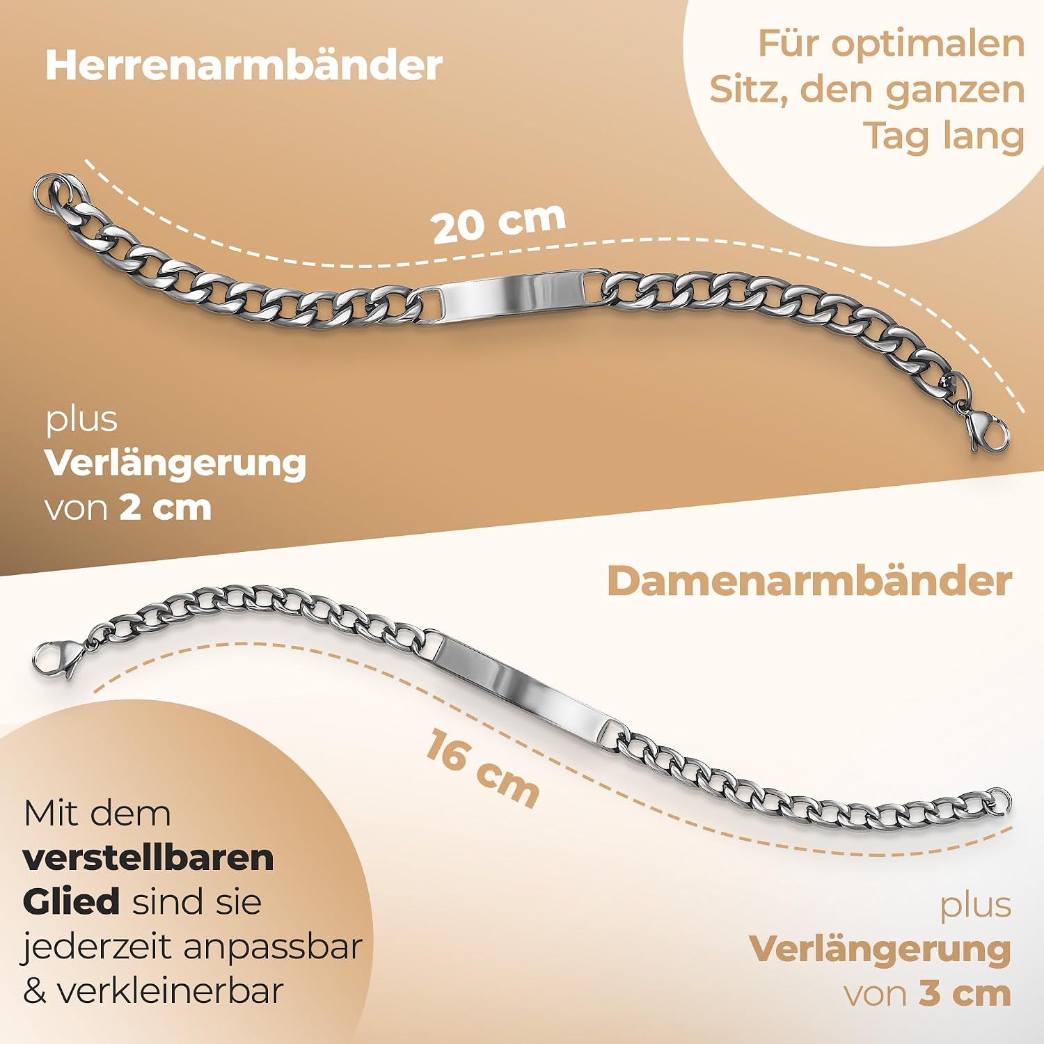 Partnerarmbänder mit Gravur | Personalisierte Armbänder | Armband mit Gravur | Freundschaftsarmband | Pärchen Armband | Personalisierbares Partnerarmband | Edelstahlarmband für Paare – Bild 8