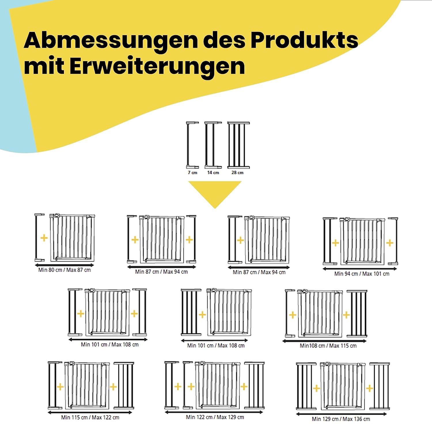 Safety 1st SecureTech Metal Gate, Treppenschutzgitter 73–80 cm, Weiß – Bild 9