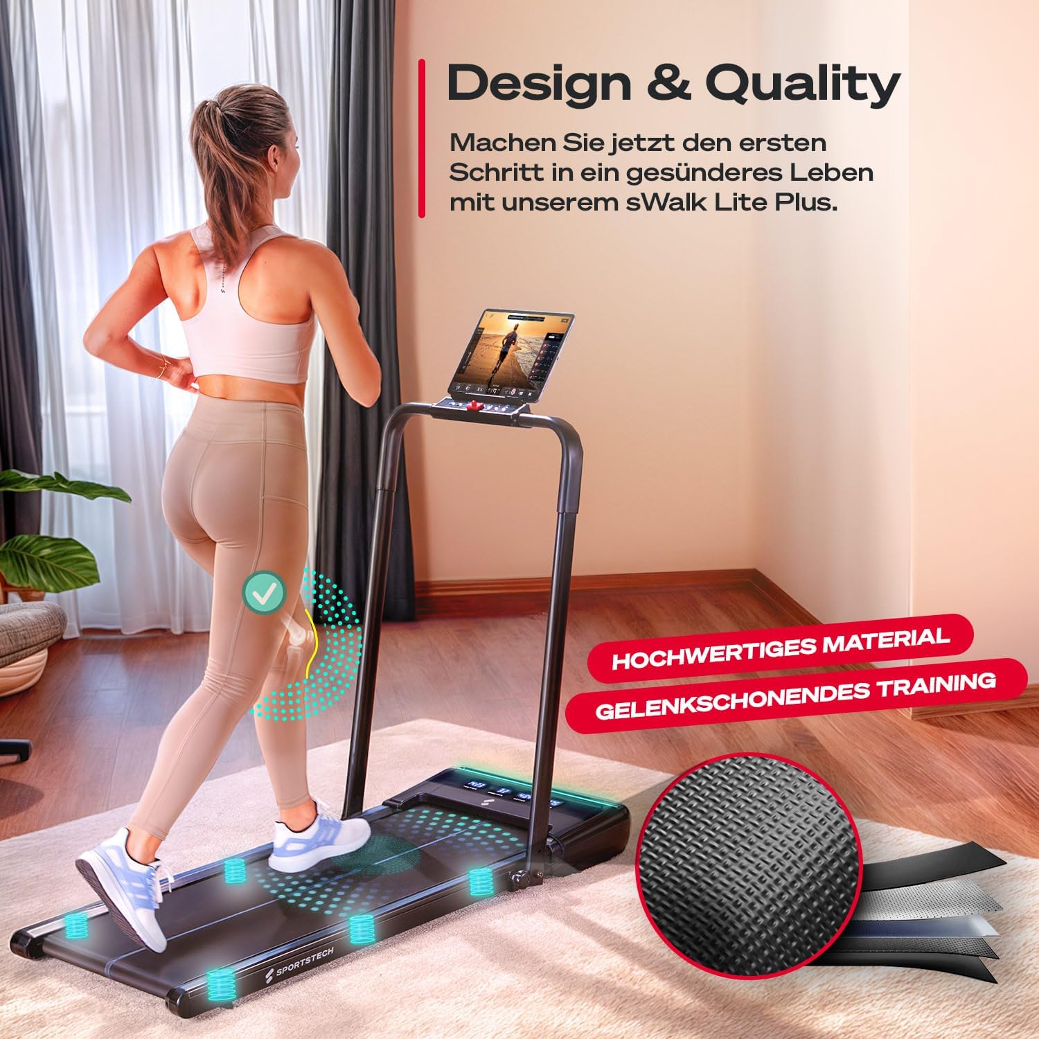 Sportstech, Laufband für Zuhause klappbar + gelenkschonend Walking Pad – Bild 7