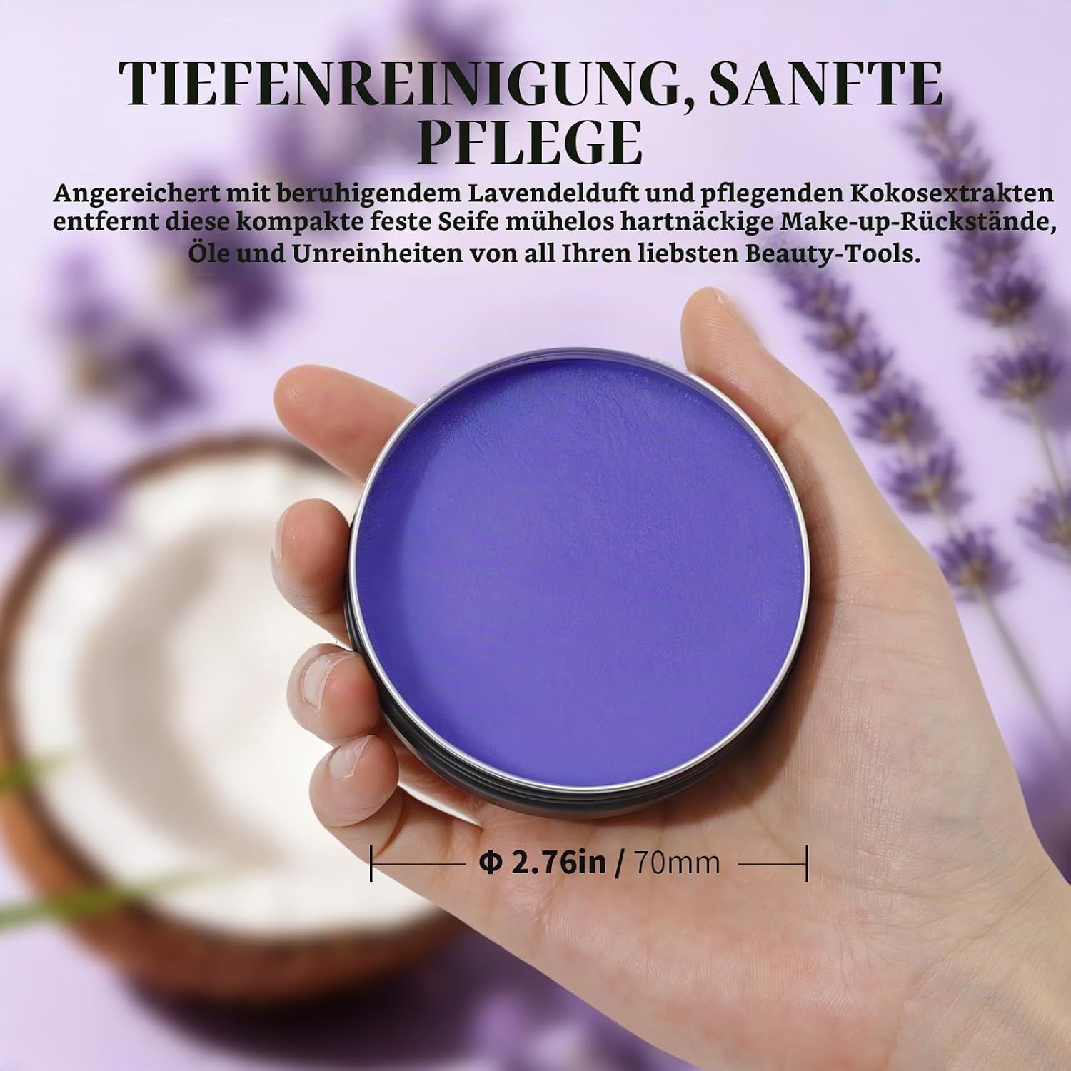 DUcare Make-up-Pinsel-Reiniger, solide Seifenreiniger, leicht zu reinigende Pinsel und Make-up-Schwämme (Lila) – Bild 7