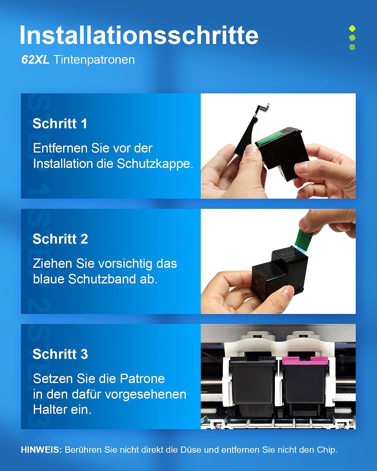 ColoWorld Kompatible Druckerpatrone 62XL Schwarz für HP 62 XL – Hohe Reichweite ca.750 Seiten, kompatibel mit HP Envy 5540 5544 5545 5548 5640 5646 7640 OfficeJet 5742 5740 5744 200 250 258 – Bild 5