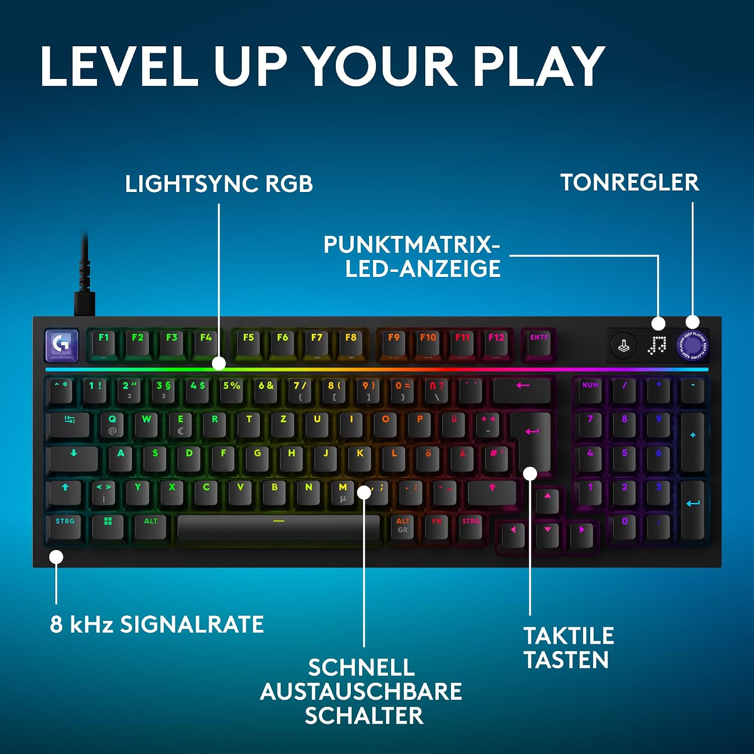 Logitech G G316 X 98 Gaming-Tastatur (Schwarz) – Bild 2