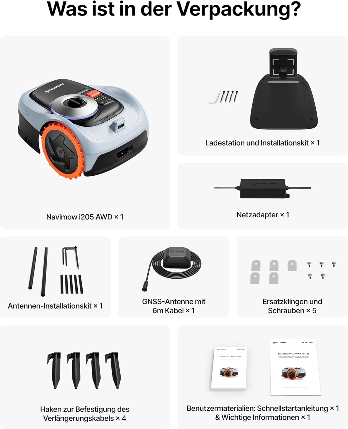 Segway Navimow i205 AWD Mähroboter mit Garage S, für 500 m², NRTK+Vision – Bild 9