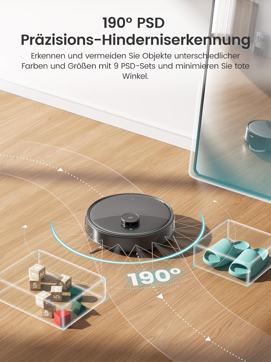 Lefant M3 Saugroboter mit Wischfunktion 45°C Heißwasser-Moppwäsche 12000Pa – Bild 7