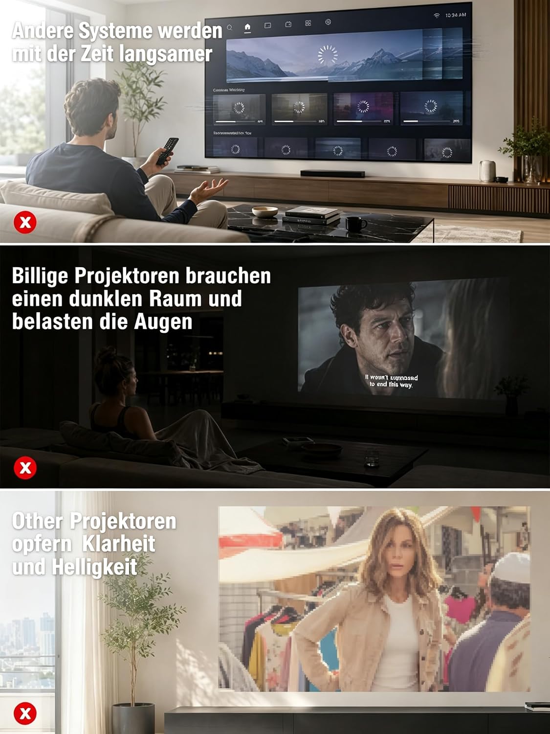VIDAA OS & 4000 ANSI Beamer 4K Heimkino Kompatibel mit Netflix Dolby Audio – Bild 7