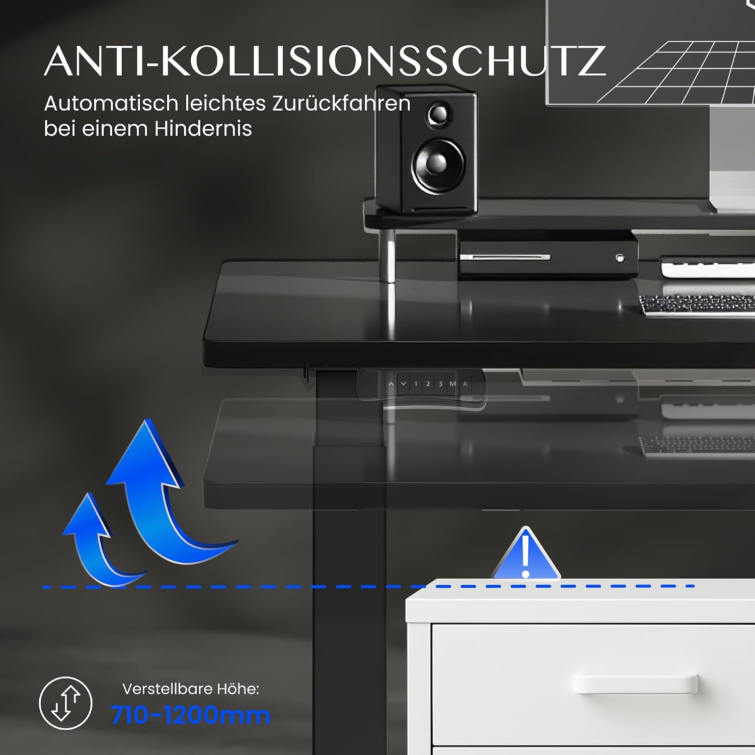 FLEXISPOT Höhenverstellbarer Schreibtisch Gestell E300, Schwarz – Bild 7