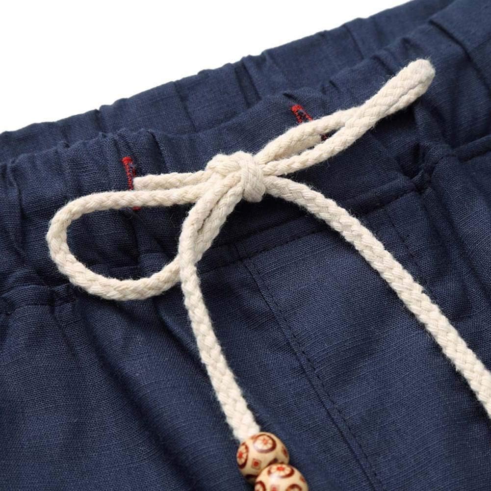 JustSun Kurze Hosen Herren Leinen Shorts Leicht Atmungsaktiv mit Tunnelzug – Bild 2