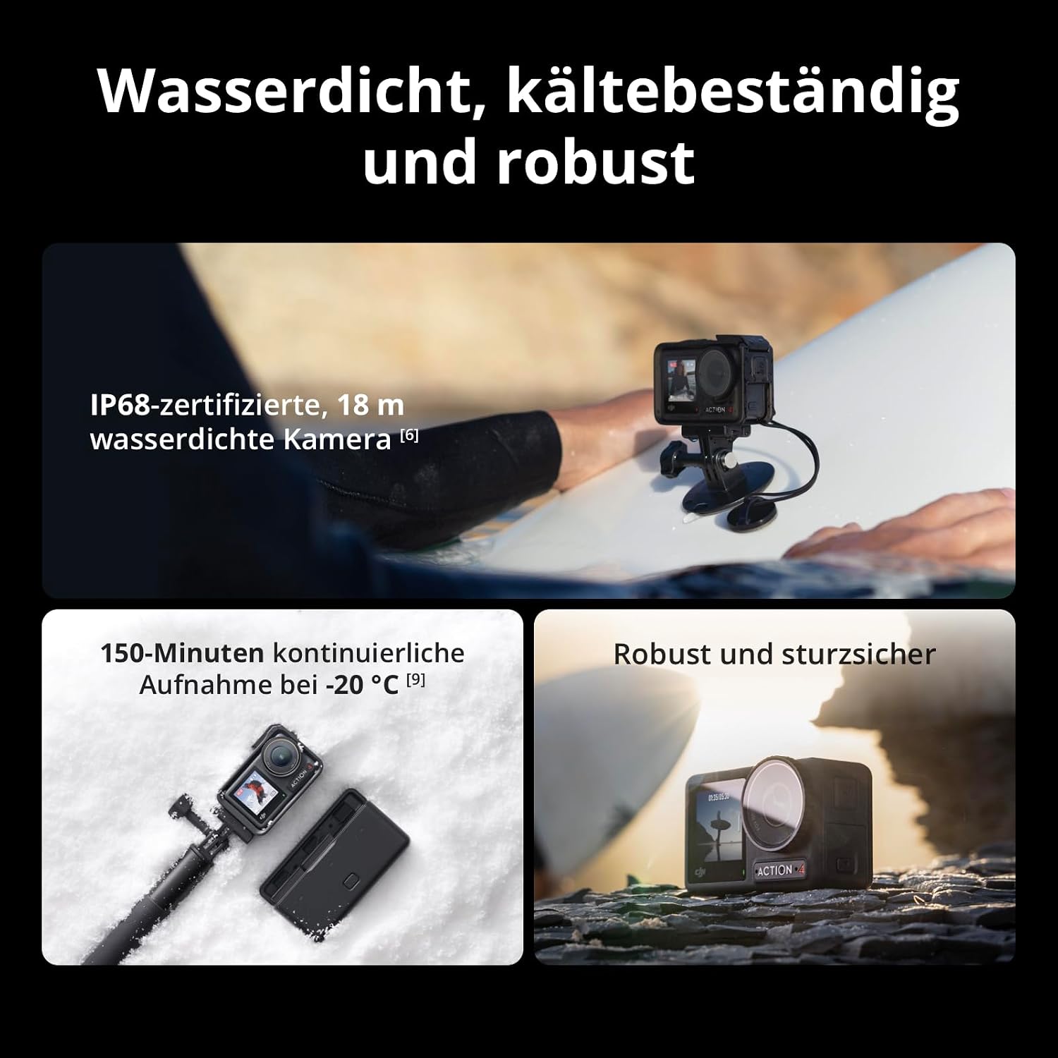 DJI Osmo Action 4 Standard-Combo, 4K/120fps Action-Kamera – Bild 3