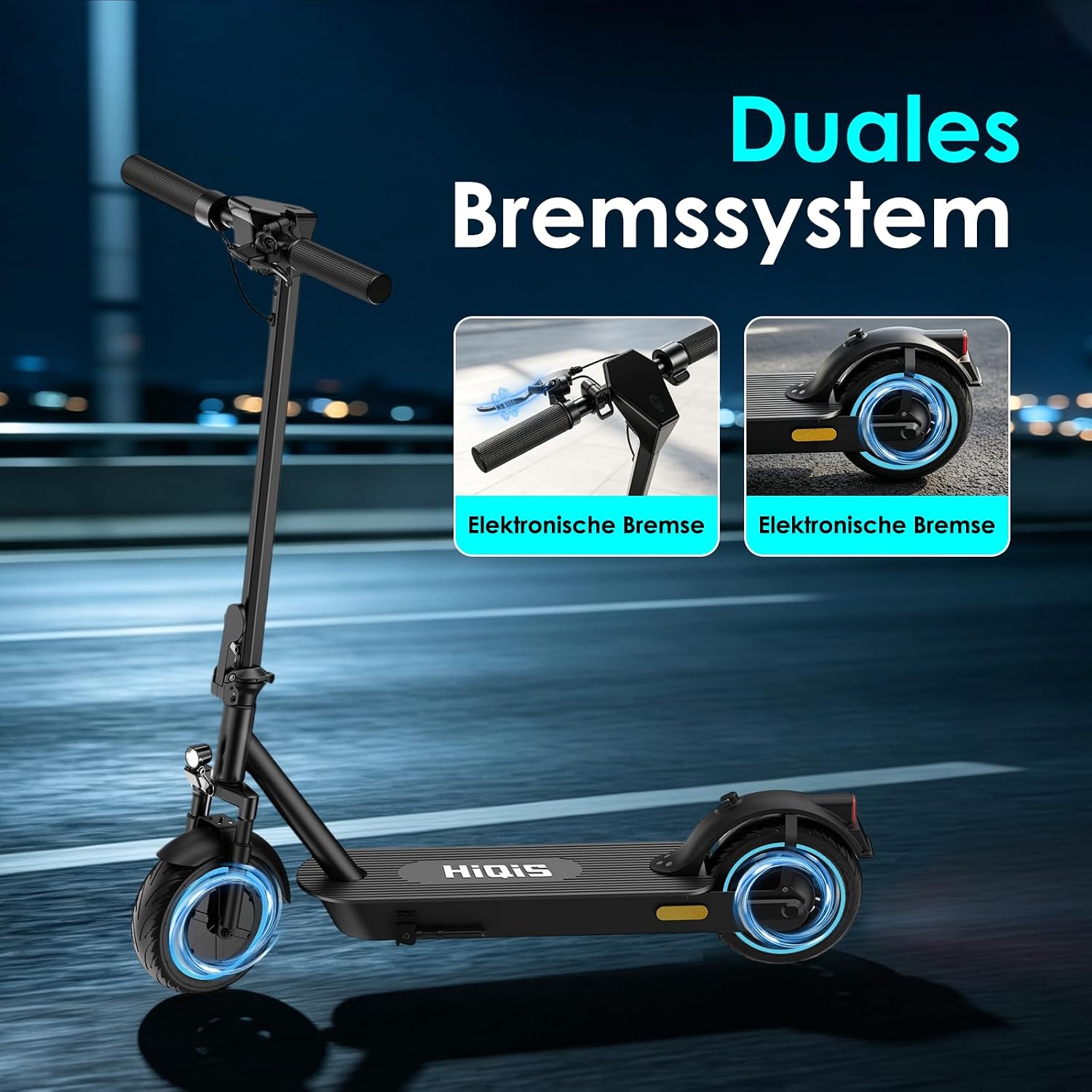 E Scooter mit Straßenzulassung, 500W Spitzenleistung, 10-Zoll Wabenreifen, Elektroroller, Höchstge Schwindigkeit 20 KM/H, 8Ah/12Ah Akku, 35-45 KM Reichweite, Doppelbremse – Bild 6
