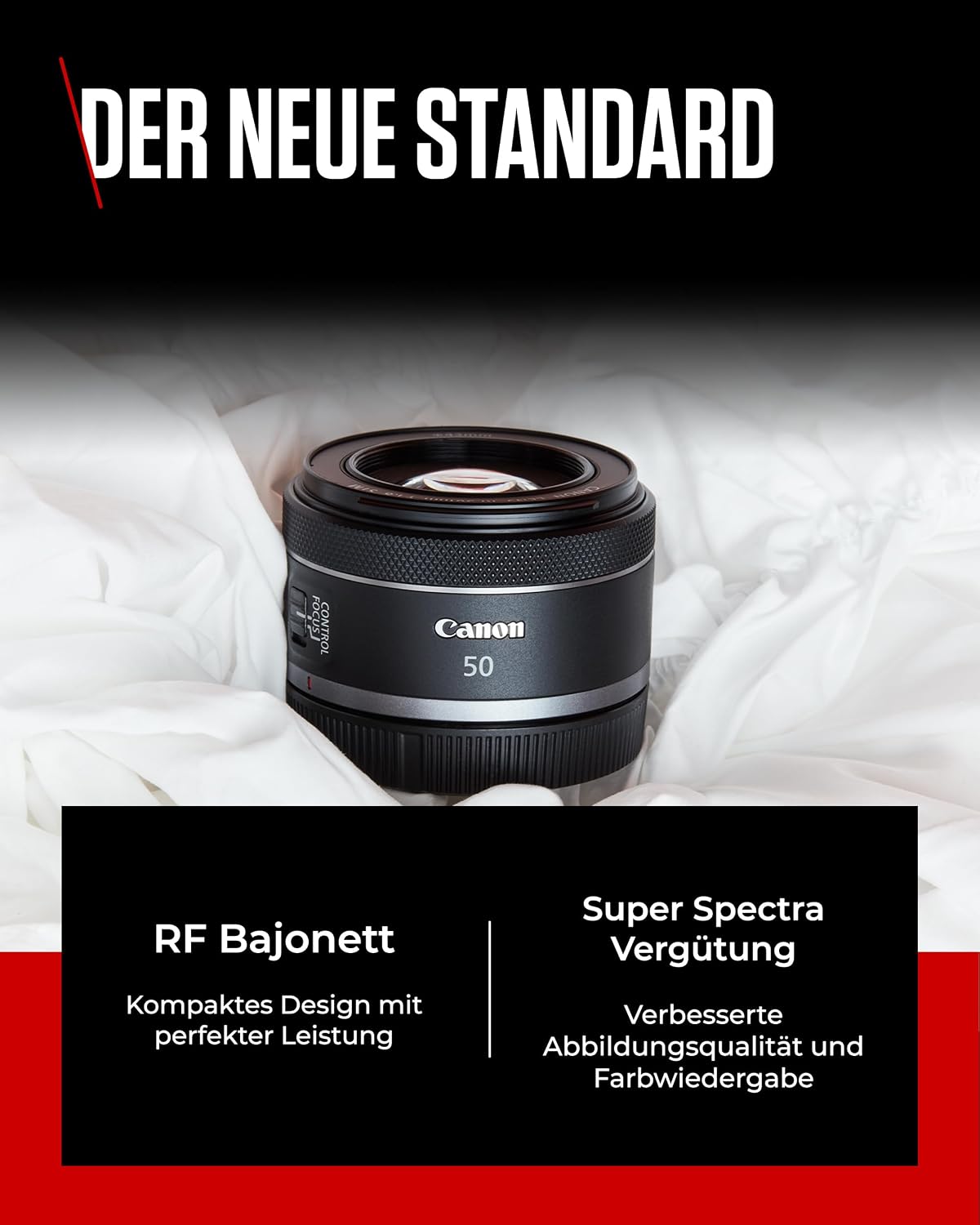 Canon RF 50 mm F1.8 STM Objektiv, Kompakt und Leicht, Hohe Lichtstärke von 1:1,8, Kompatibel mit Allen Canon Kameras der EOS R Serie, Schwarz – Bild 5