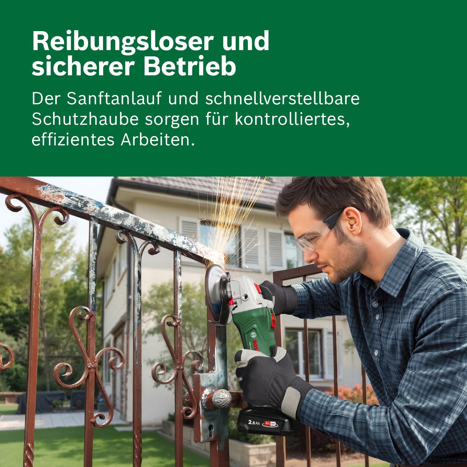 Bosch 18V System Akku-Winkelschleifer PWS 18V-70 (Für kleine bis mittlere Trenn- und Schleifarbeiten; Scheibendurchmesser: 115 mm) – Bild 4