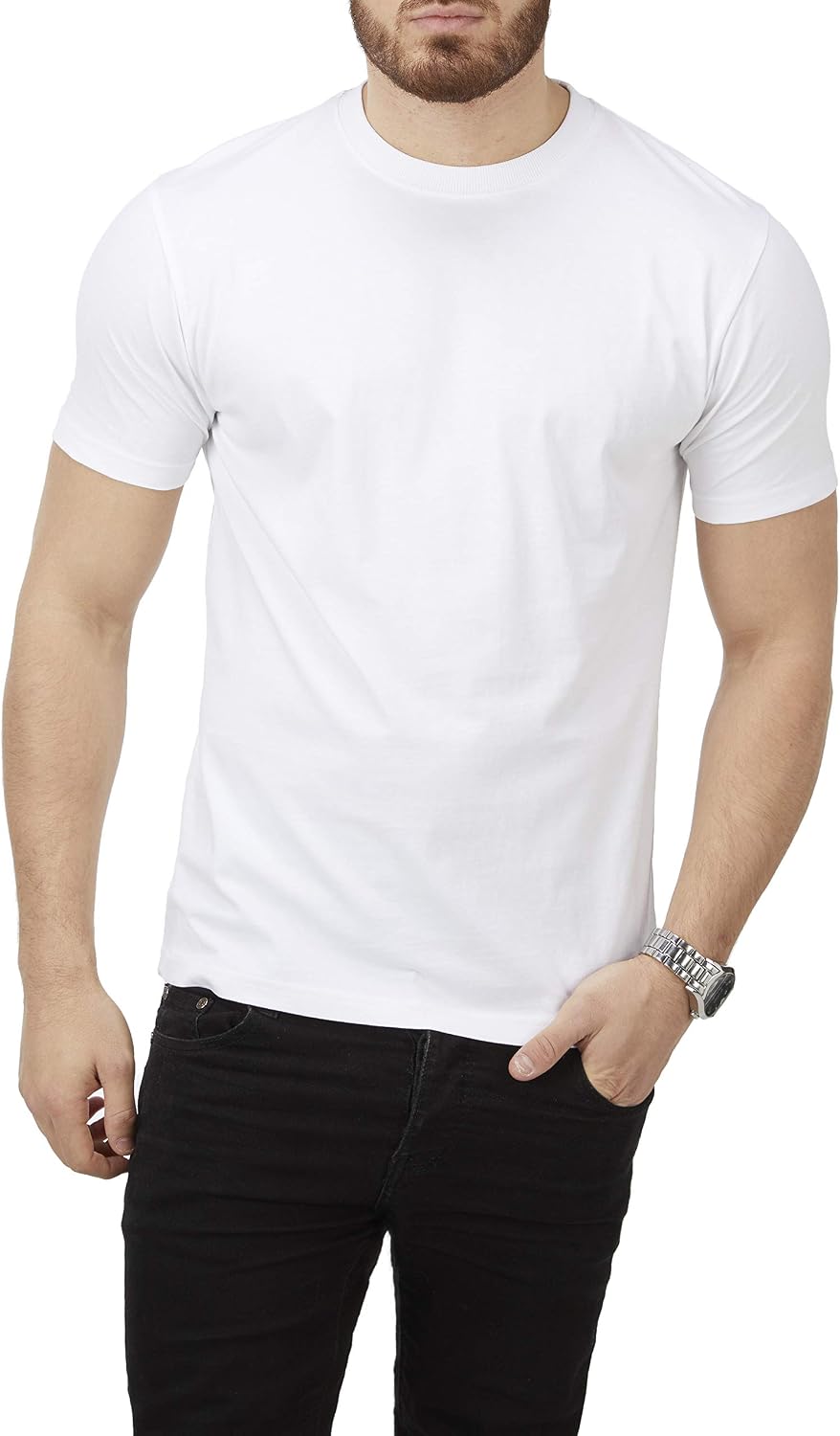 Charles Wilson 5er Packung Einfarbige T-Shirts mit Rundhalsausschnitt – Bild 4
