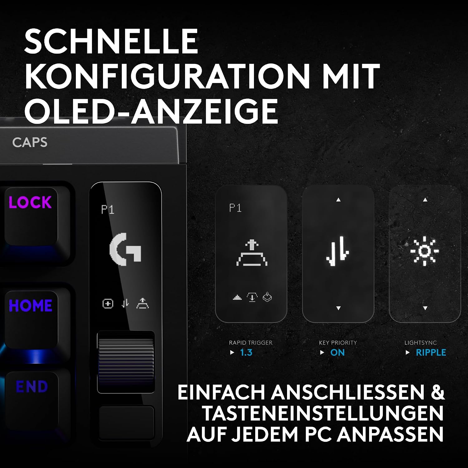 Logitech G PRO X2 Rapid kabelgebundene Gaming-Tastatur,DEU QWERTZ - Schwarz – Bild 6