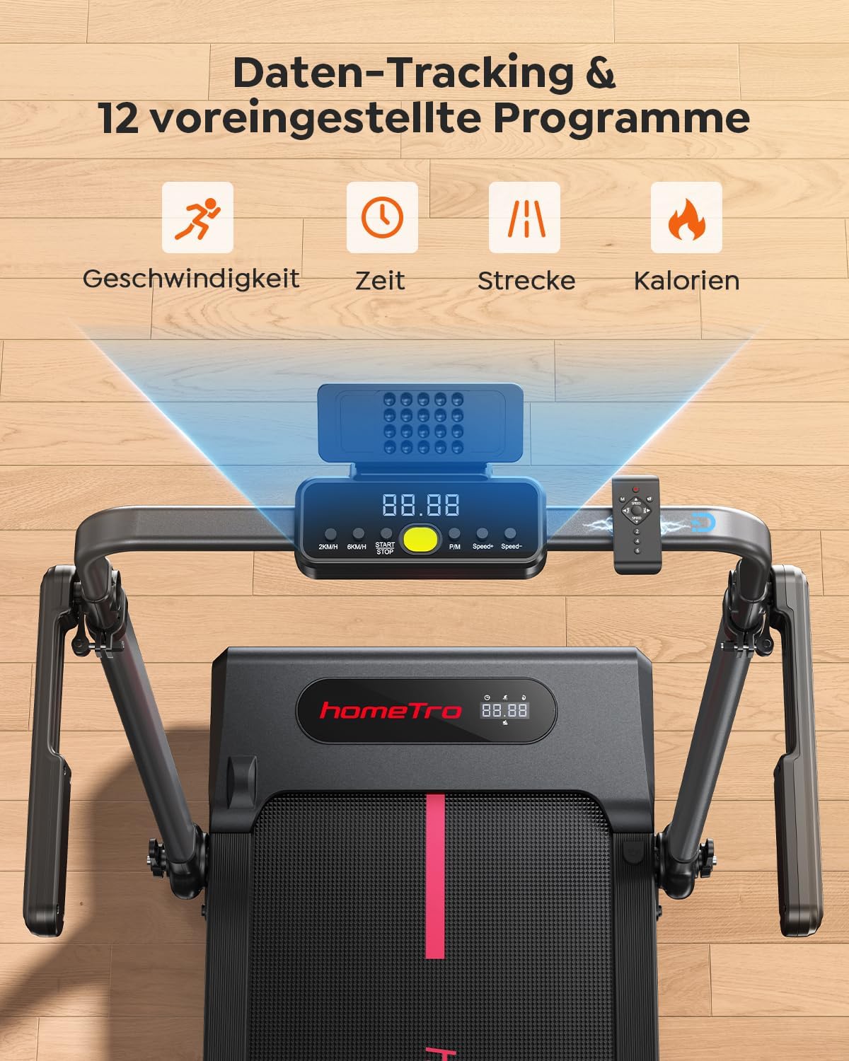 homeTro Laufband für Zuhause mit 3,0 PS Motor, Walking Pad mit 7% Steigung – Bild 7