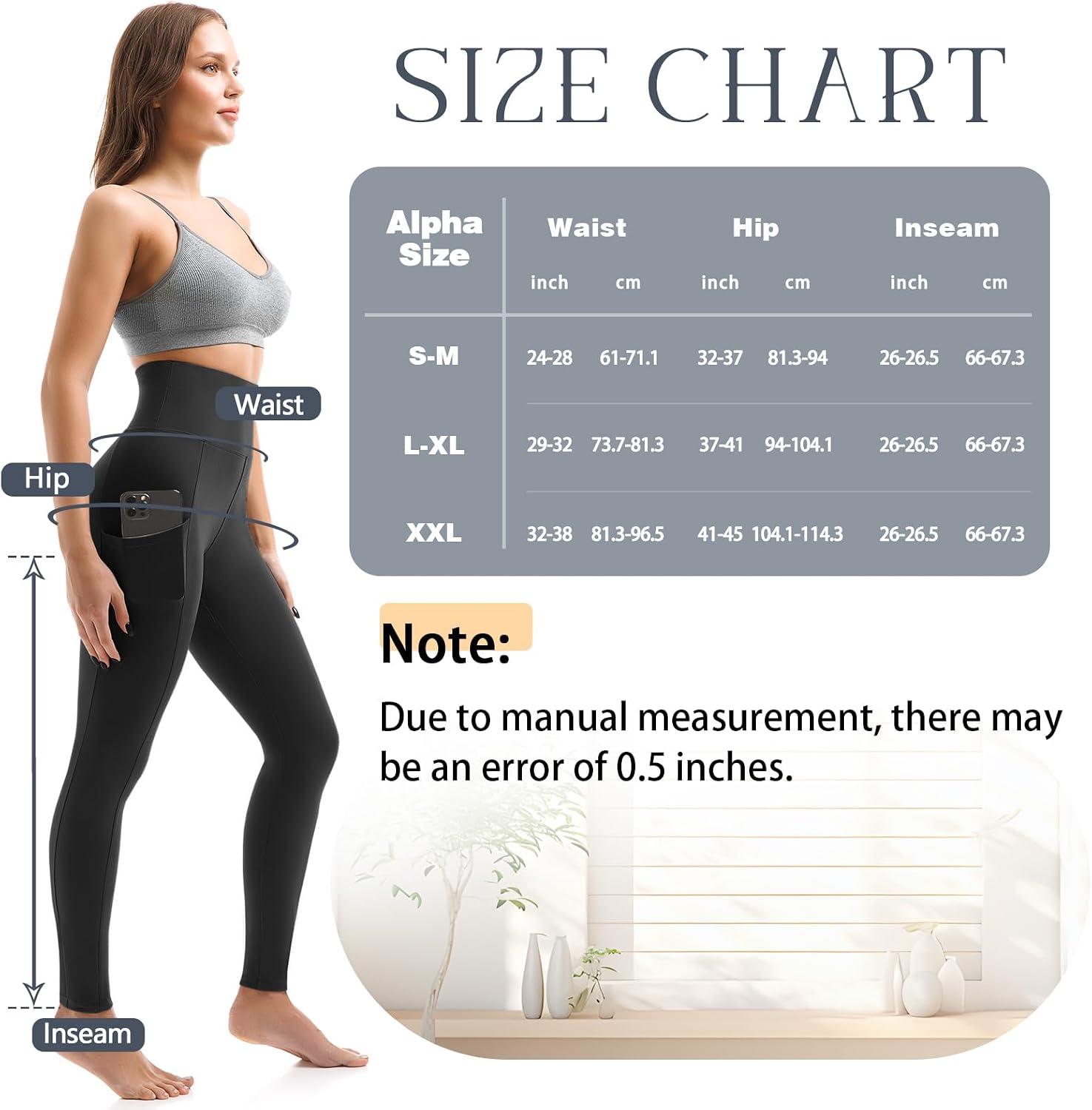 Leafigure 2er Pack High Waist Leggings Damen mit Taschen – Bild 7