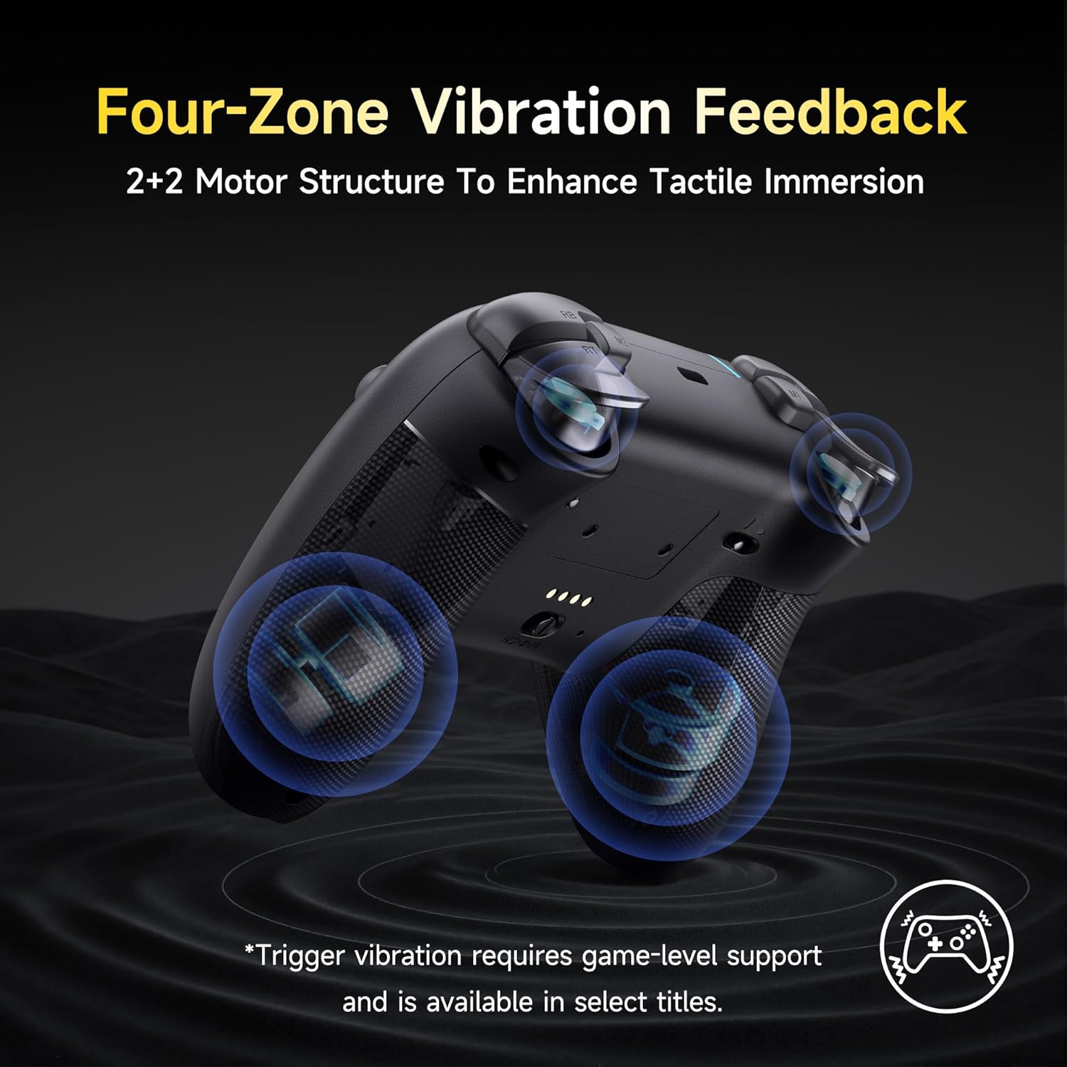 EasySMX X05PRO Wireless Controller PC, Gaming Controller mit leise Tasten, 2-stufige Tigger, Hall Joysticks, 2 programmierbare Tasten, 1000mAh Akku, Kompatibel mit PC/Switch/Android/iOS-Schwarz – Bild 6