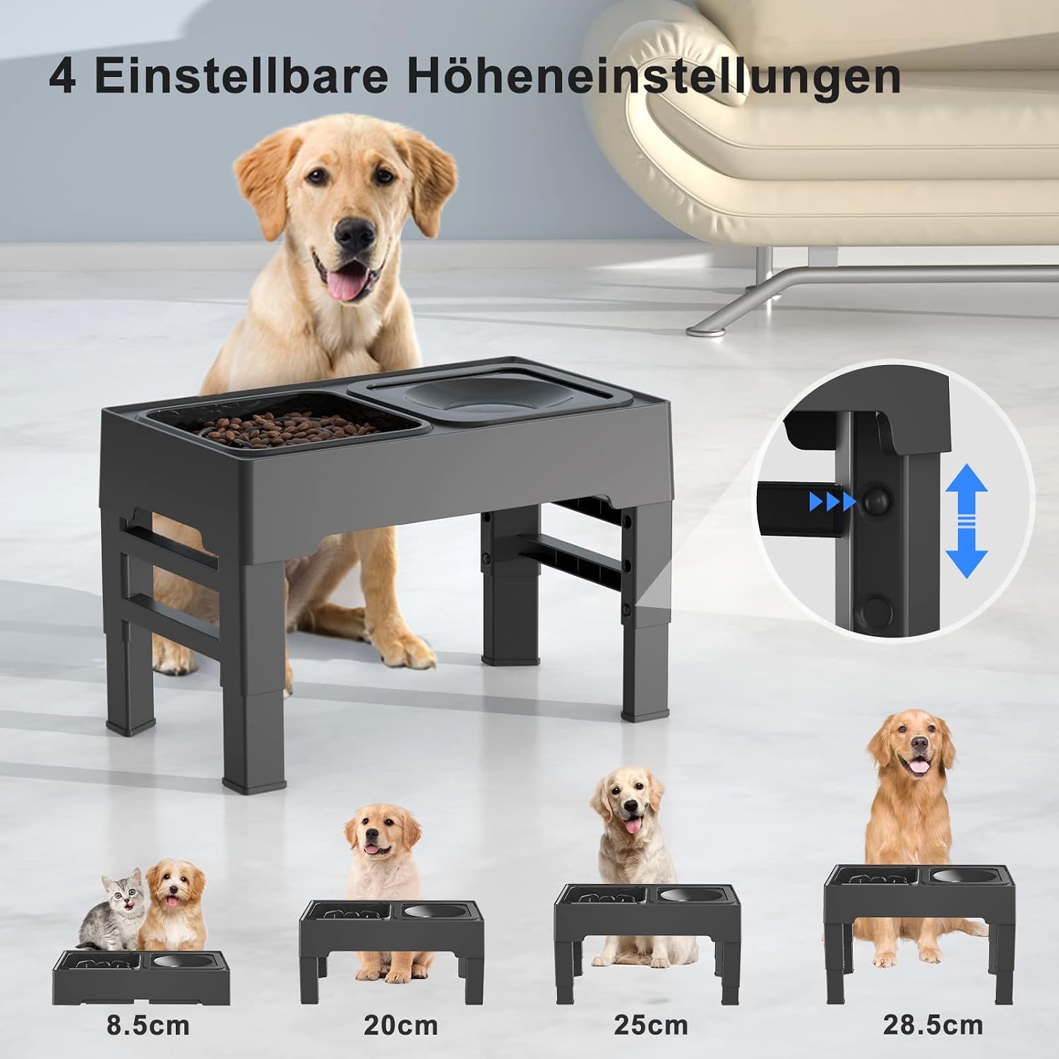 ELS PET Erhöhter 2-in-1 Hundenapf: Auslaufsicher & Langsamfutter, 4-stufig – Bild 2