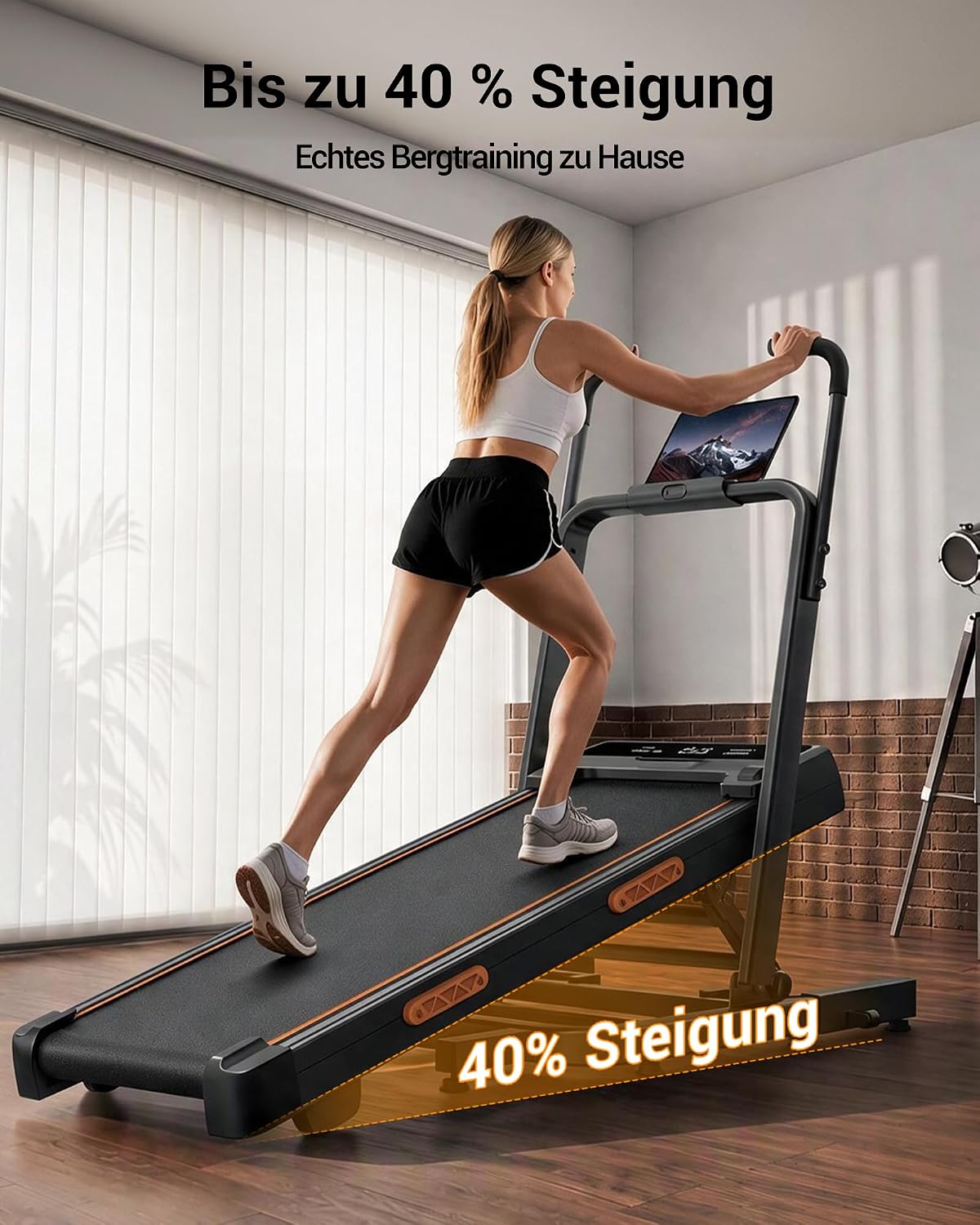 UMAY Laufband für Zuhause Klappbar mit Steigung – Bild 2