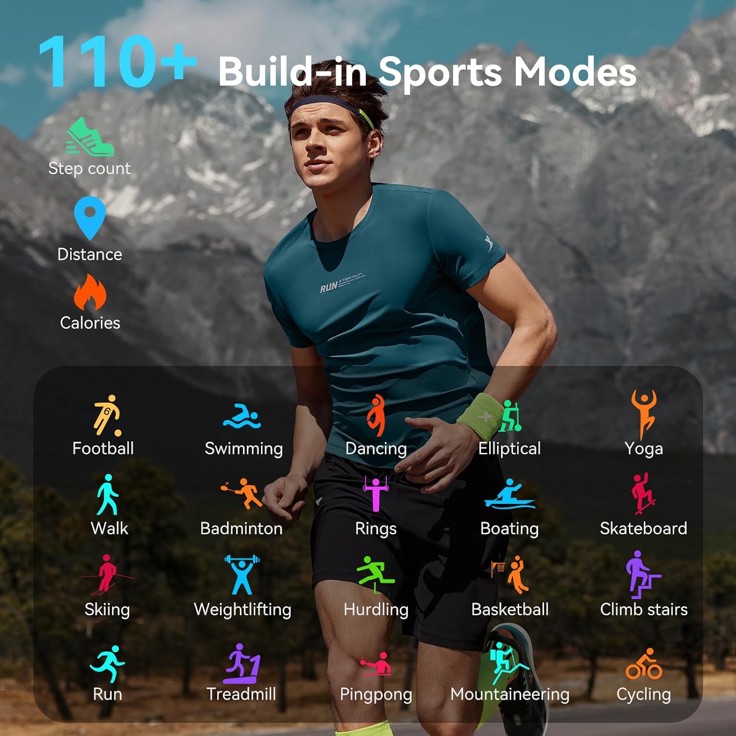 Smartwatch Damen Herren mit GPS, 2.06" AMOLED Display, 5ATM Wasserdicht, Bluetooth Anruf, 110+ Sportmodi, mit Kompass/Fitness Tracker,Herzfrequenz/Schlafmonitor,,Kompatibel mit Android/IOS,Silbergrau – Bild 8