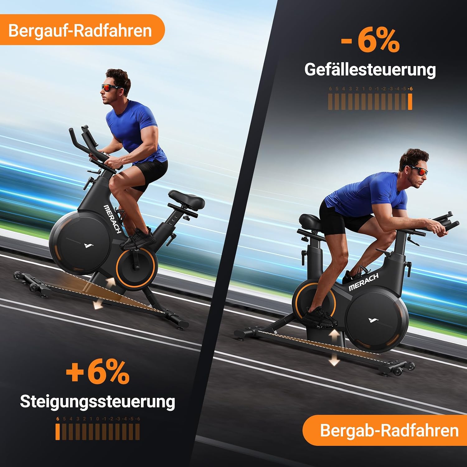 MERACH S38 Heimtrainer Fahrrad - 16 Stufen Magnetwiderstand, App, Bluetooth – Bild 2