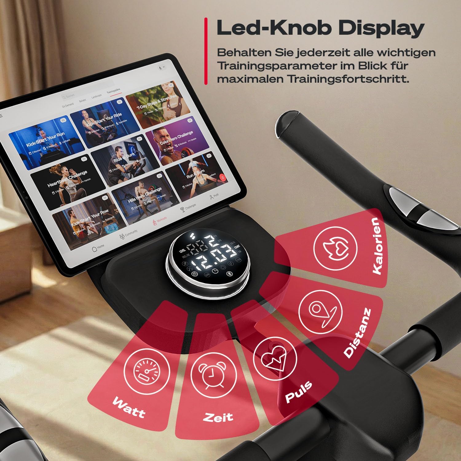 Sportstech, Heimtrainer Fahrrad Ergometer mit App & Pulsmessung SX175 – Bild 5