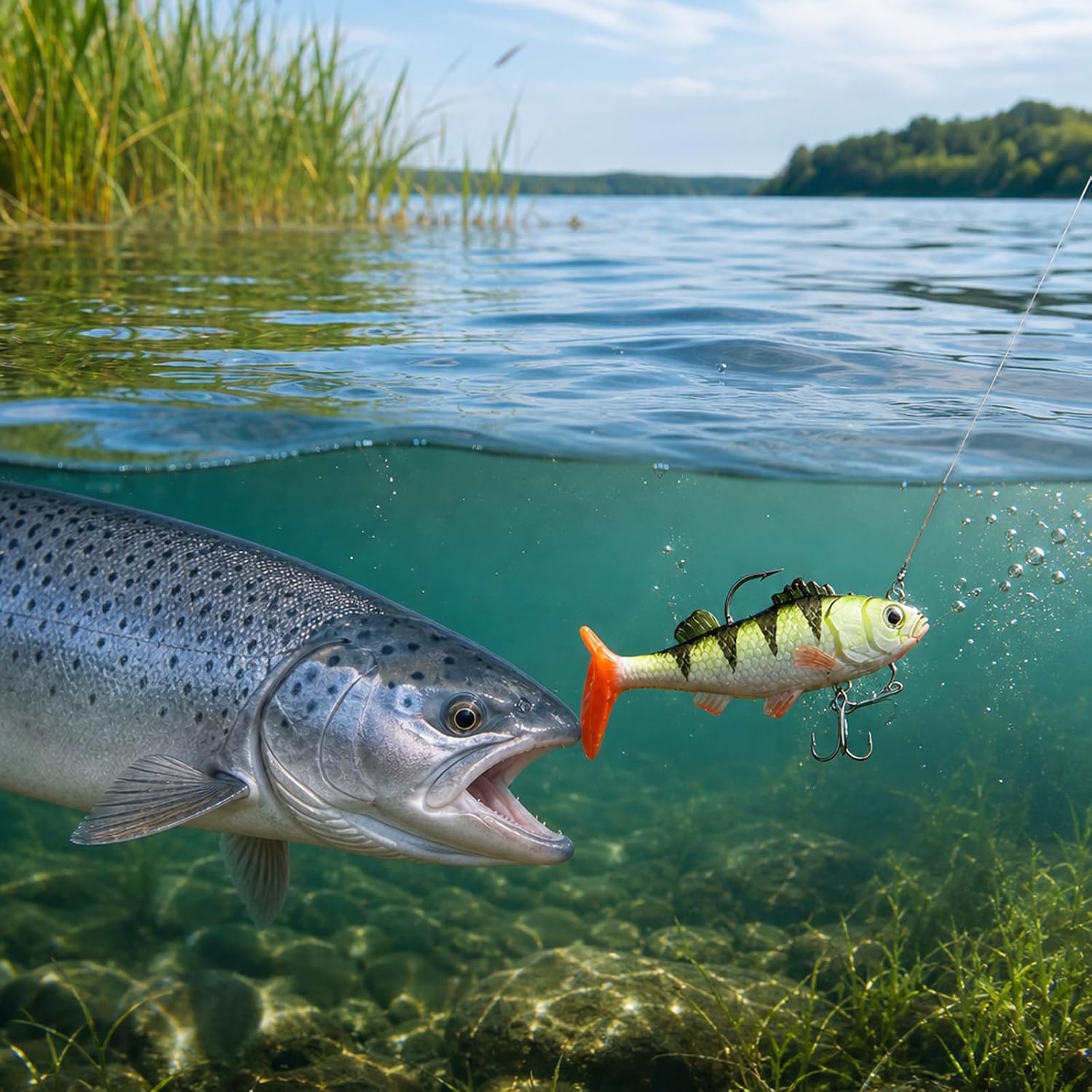 DONQL Weiches Angelköder-Set, Angelköder, Köder-Set für Süßwasser, Forelle, Barsch, Lachs, inklusive lebhaften Spinnködern, künstlichen Silikon-Bassködern mit Box – Bild 6